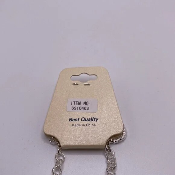 HOPE COLLECTION SILVER NECKLACE & EARRING SET CLASP CLOSURE ROUND SILVER LINKS - Picture 5 of 5